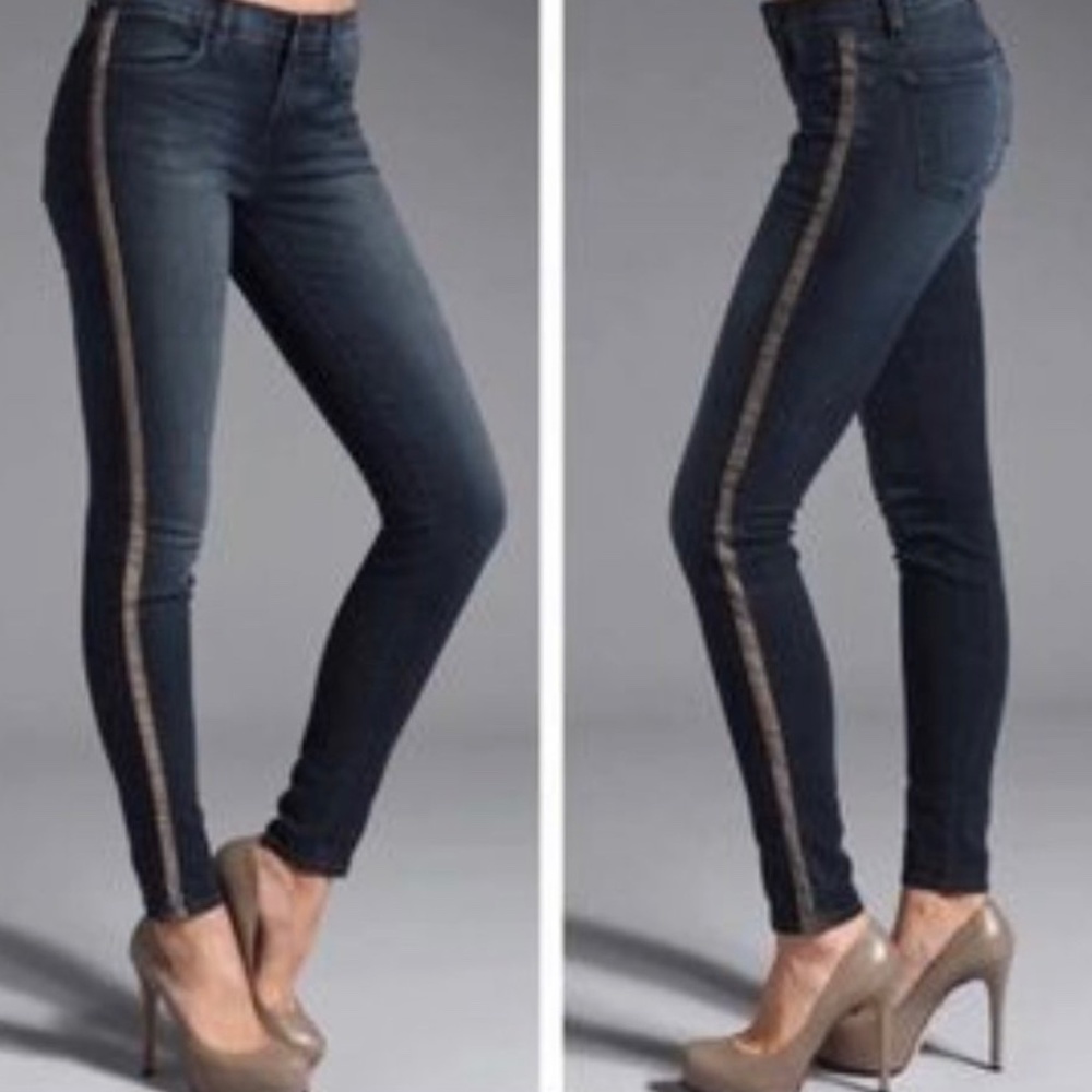 J Brand Kacie Wicked Skinny Jeans with Leather Strip